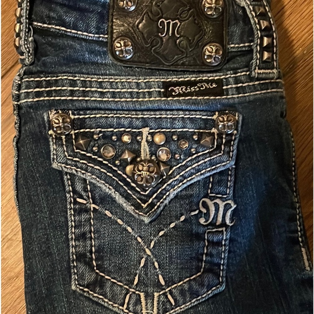 Miss Me | Little girls size 10 stud embellished medium wash denim